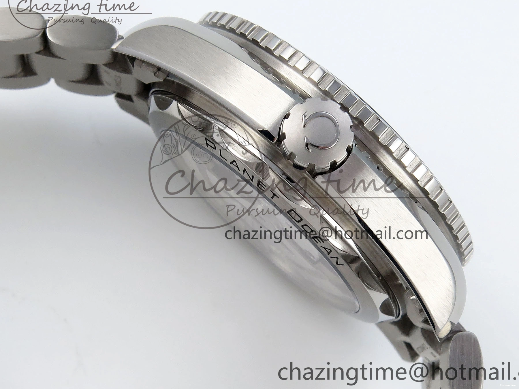 0105 Planet Ocean 600M ‘Tai Chi’ GMT 43.5mm VSF 1:1 Best Edition Black White Ceramic Bezel and Dial on SS Bracelet A8906 Super Clone Durable 7732